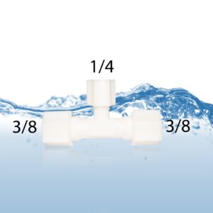 union tees/konekting t model jaco fitting drat 3/8 inch 1/4 inch 3/8 inch